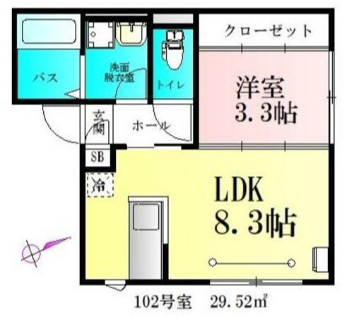 BAU宮城野原の物件間取画像